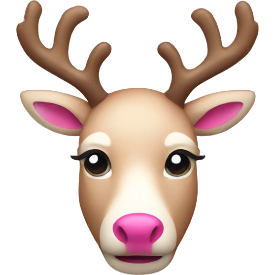 pink and beige reindeer  emoji