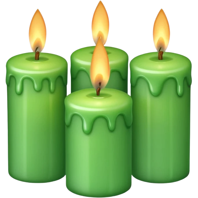 4 GREEN CANDLES emoji