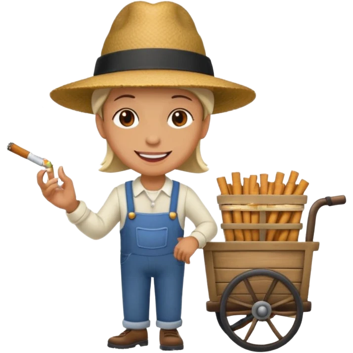 Emoji smoking a cart emoji