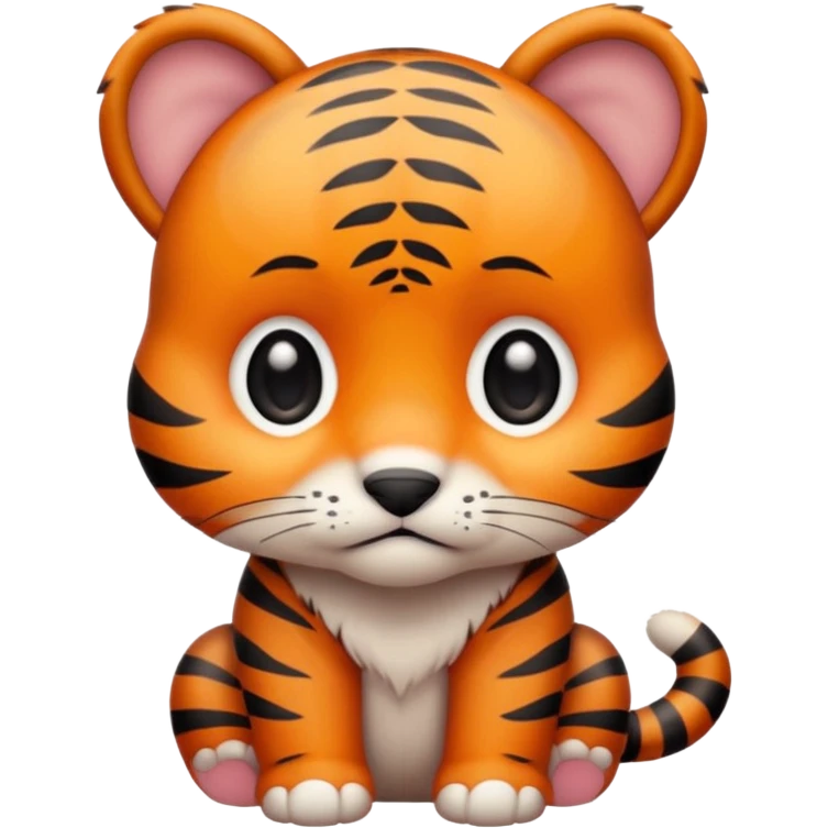 Baby tiger with sad cute puppy eyes emoji