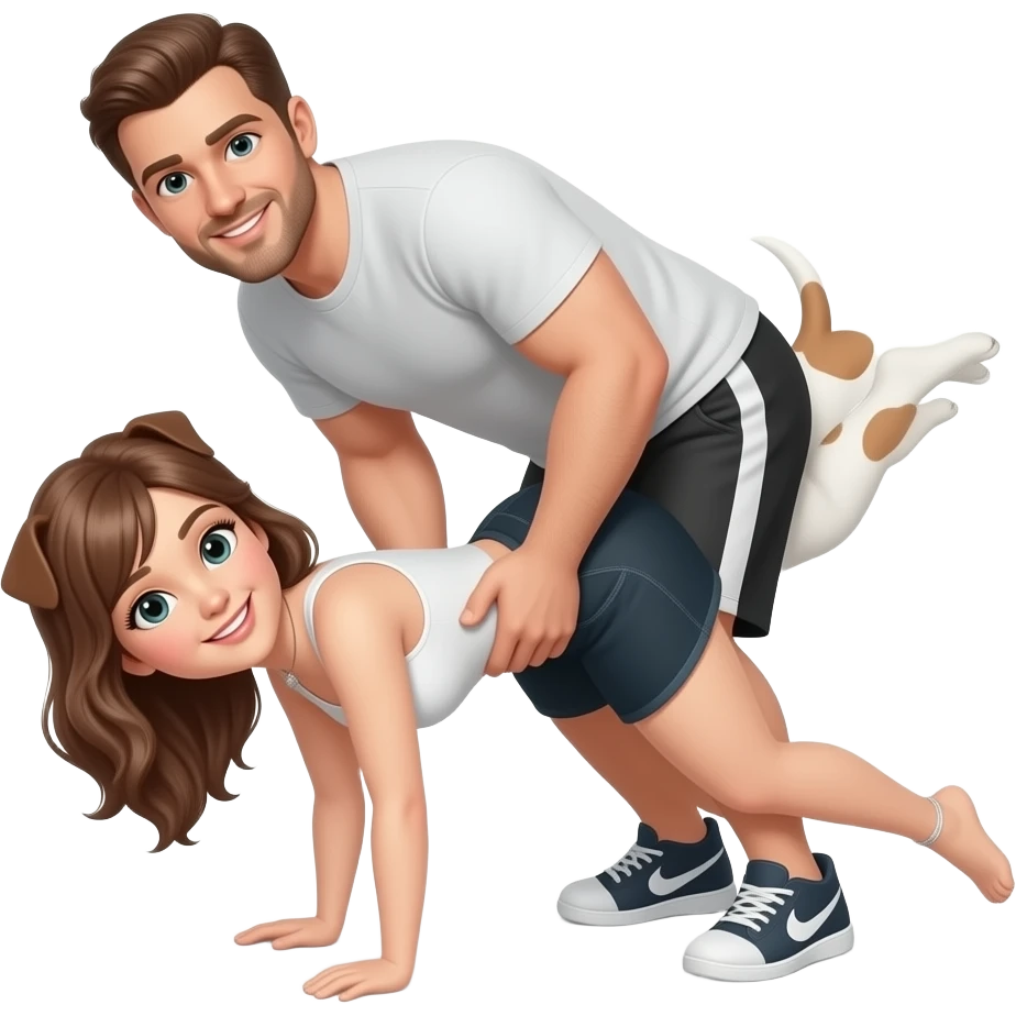Sex with female partner using doggy style in male partner emoji