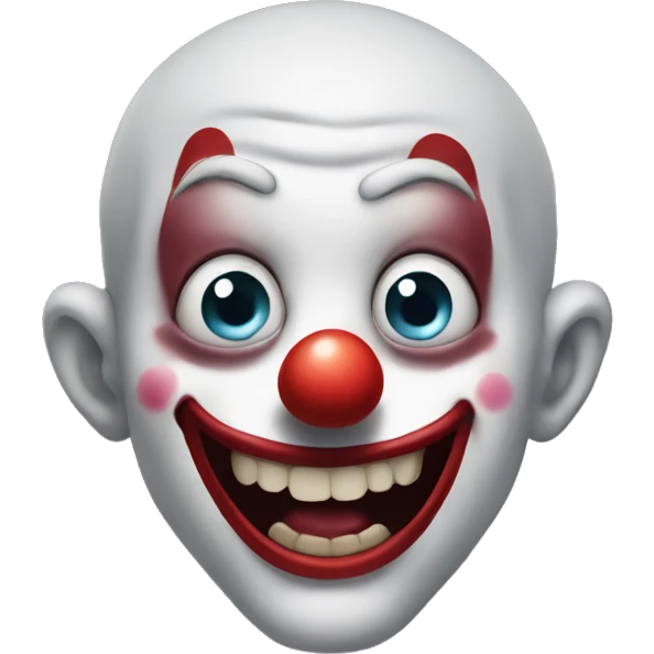 Clown drooling with insane eyes emoji