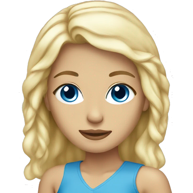 Blond beautiful woman with blue eyes emoji