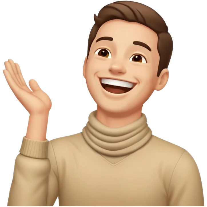 guy with hands across his neck laughing emoji