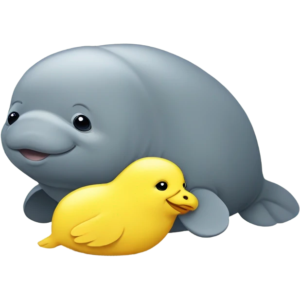 a manatee and a yellow chick emoji