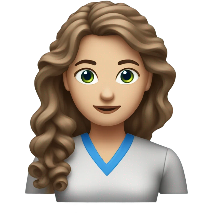 Create a female PE teacher emoji. She must have long brown volumed curled hair, She MUST have blue eyes. Brown hair. And a whistle around her neck. emoji