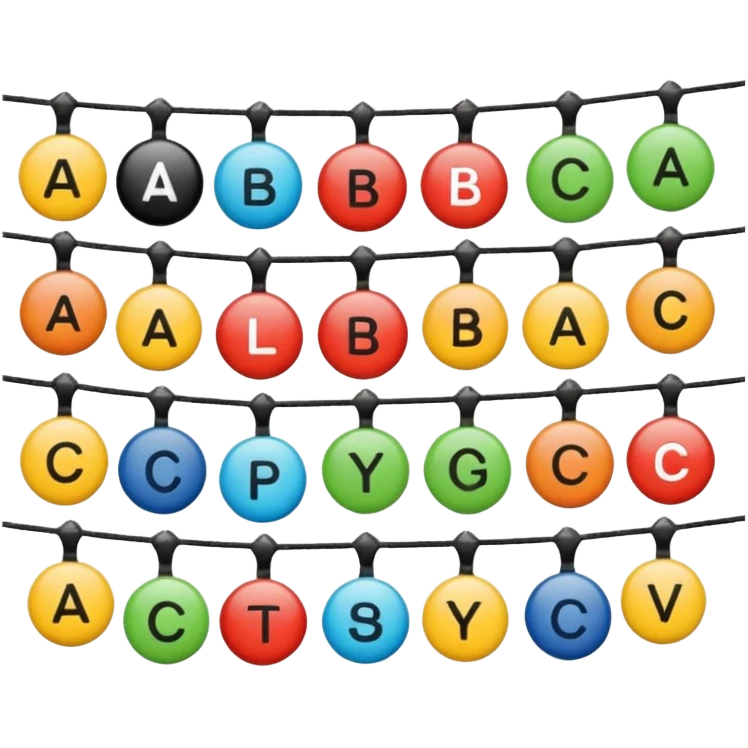 quiero crear iconos para string, Cadena de caracteres (string):    'abc',    '123',    'a1@!',    "a1@!"    emoji