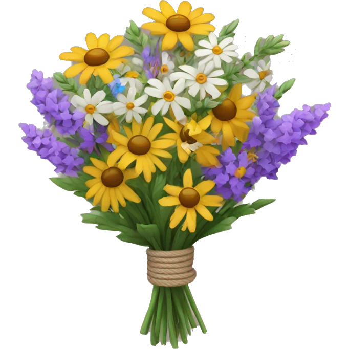 bouquet of wildflowers tied with twine emoji