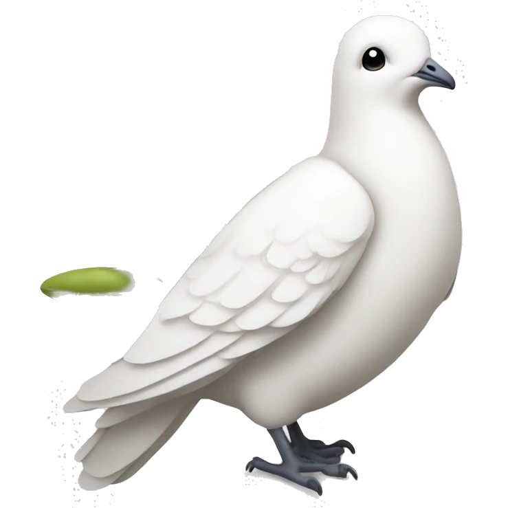 A white dove with an olive branch emoji
