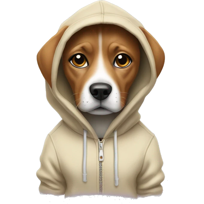Coquette dog wearing hoodie emoji