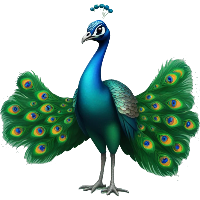Confident peacock emoji
