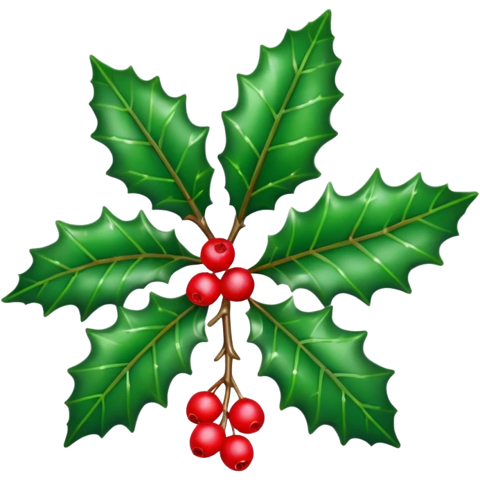 Small Christmas holly emoji