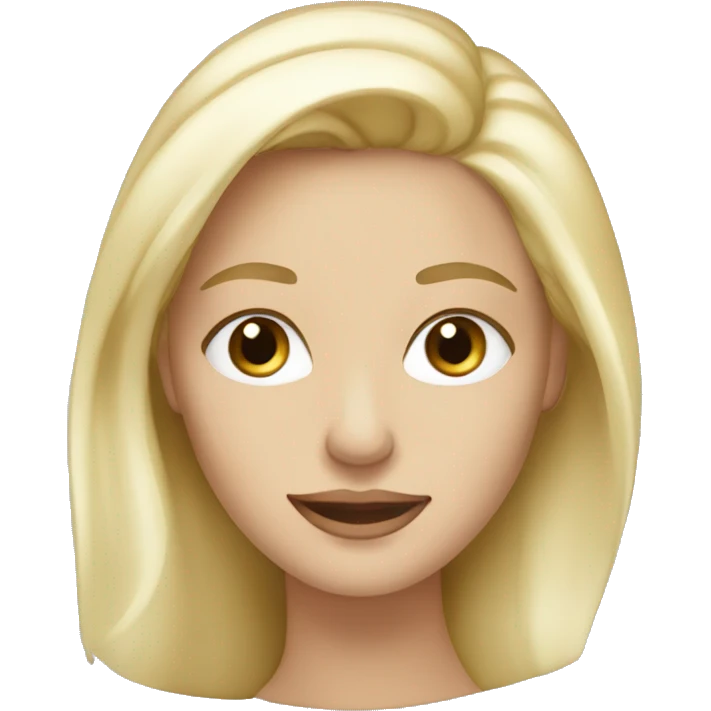 White blond woman with Blue eyes wear golden earrings emoji