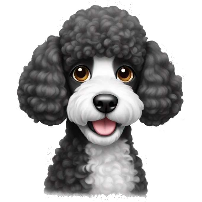 Black and white poodle emoji