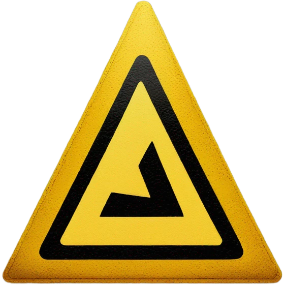 alert road sign tirangular shape, with yellow background and clear black color exclamation  mark ("!") at center emoji