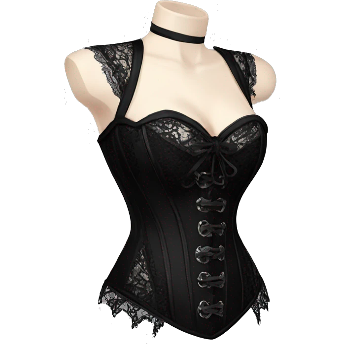 gothic lace corset black emoji