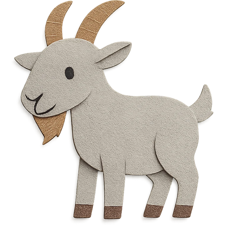 paper craft style goat emoji