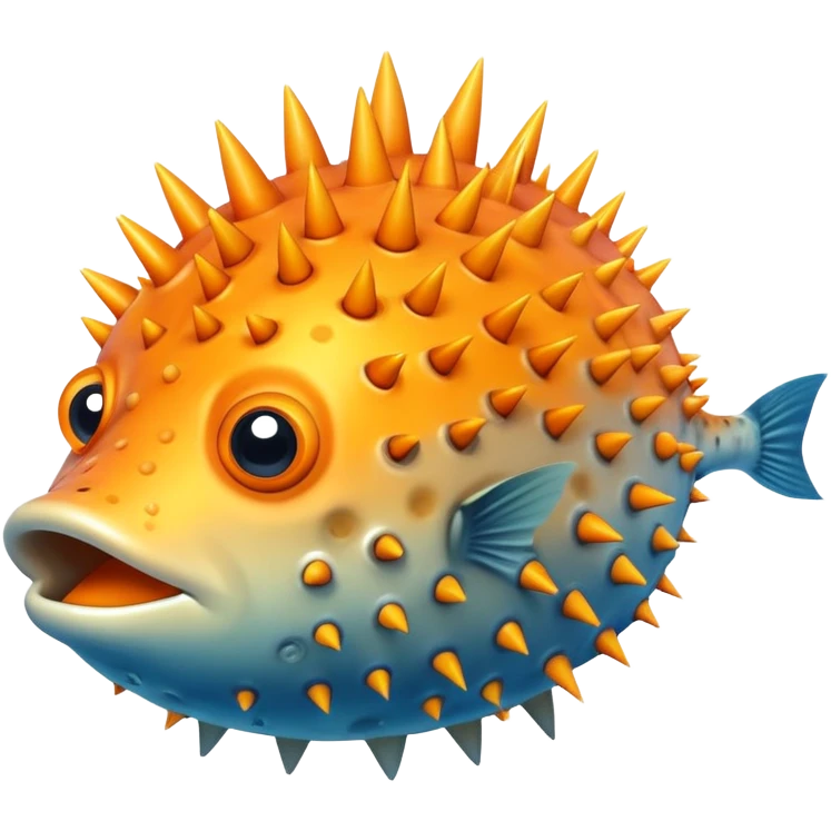 Pufferfish inflated with spikes emoji