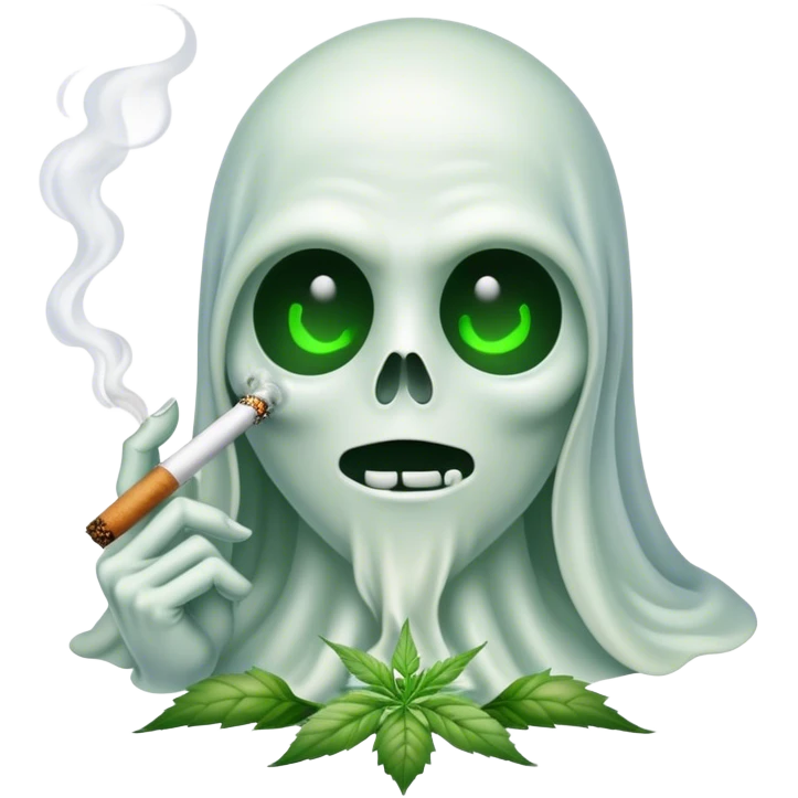 Ghost smoking weed emoji