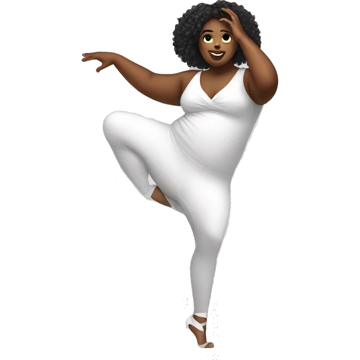 White Plus size dancer emoji