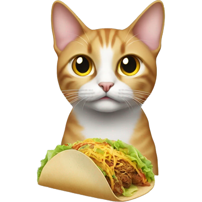 cat with laser in the eyes targeting tacos emoji