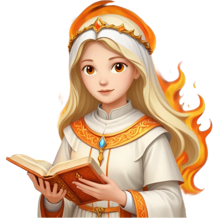 dnd cleric holding a holy book on fire emoji