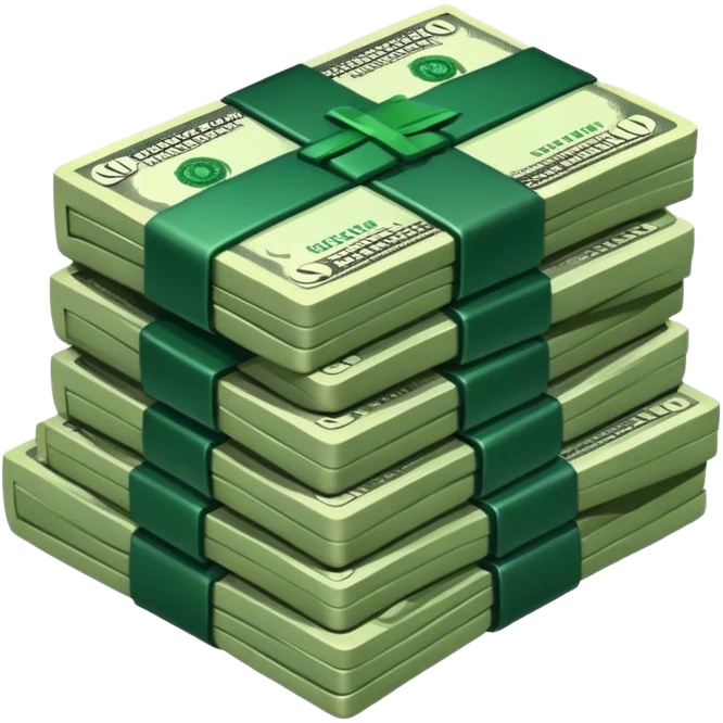 dark emerald stack of money emoji