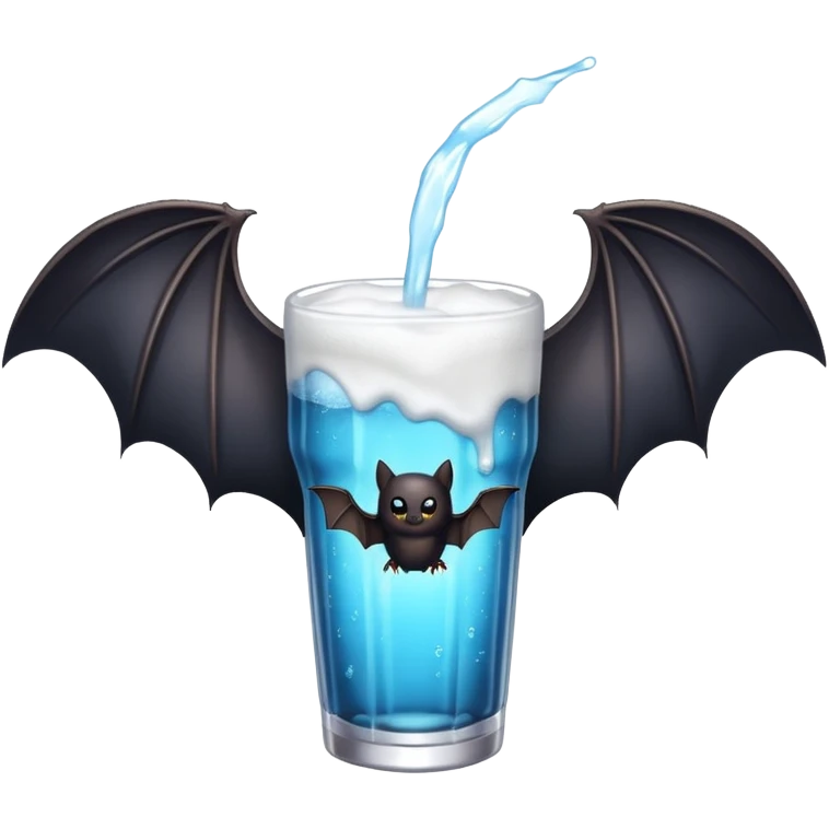 black bat drinkig sprite emoji