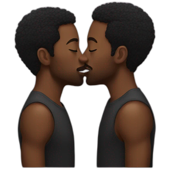 two black men kissing emoji