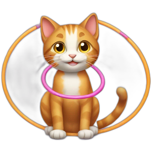 cat playing hoola hoop emoji