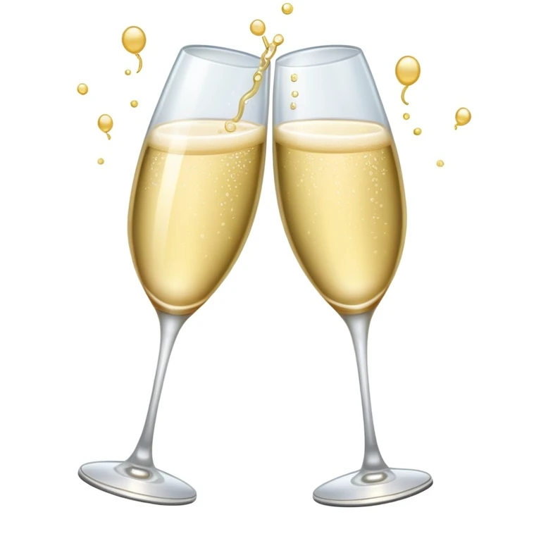 a pair of glsses of champagne cheering emoji