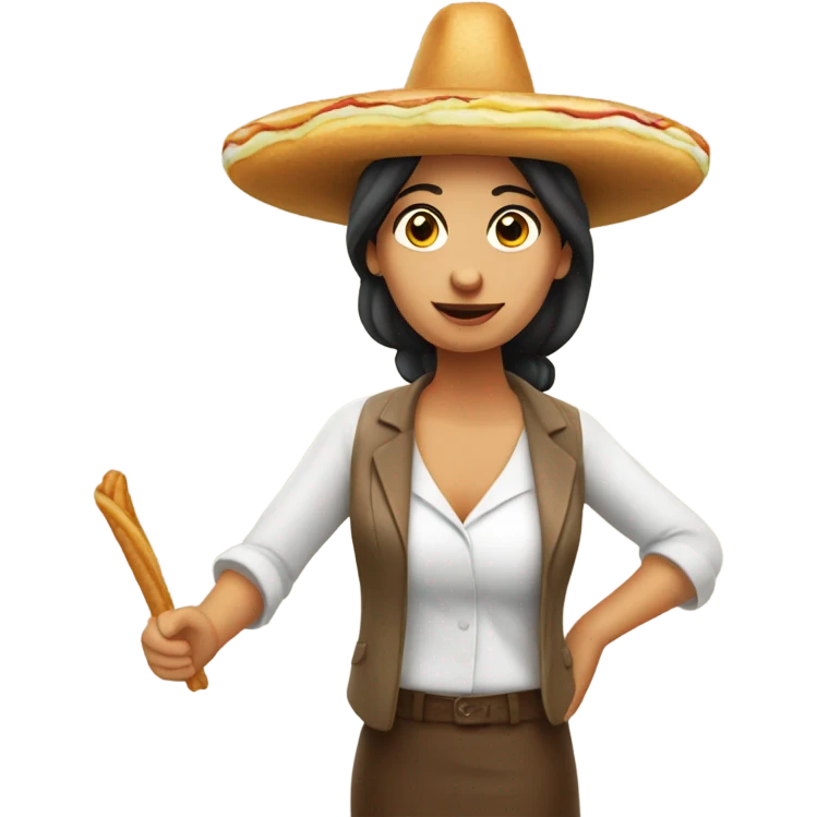 Mexican lady with a cart selling churros emoji