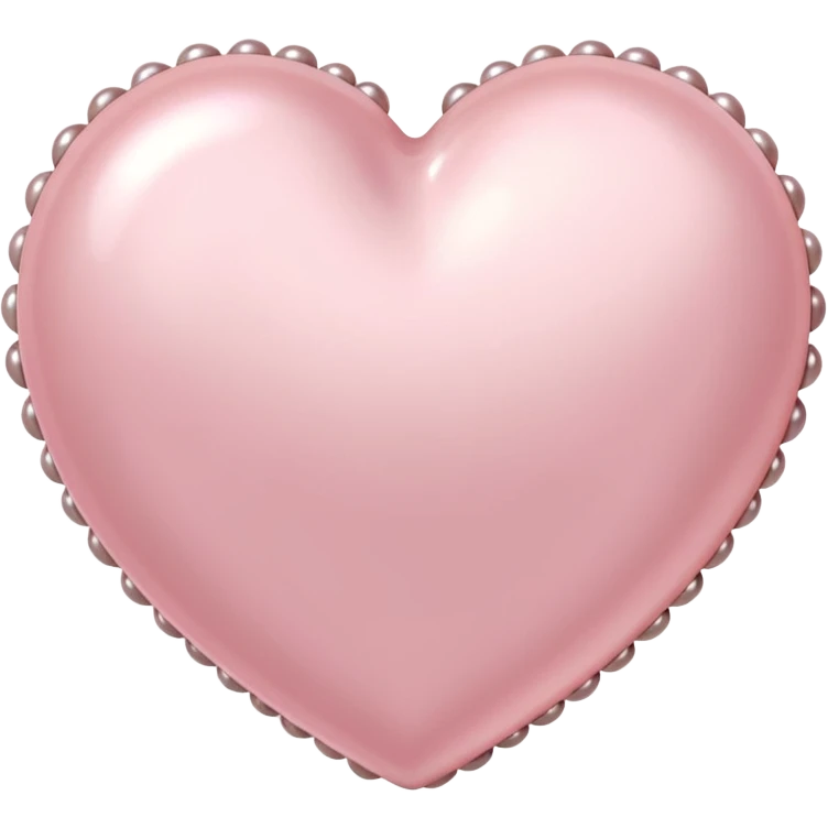 Pale pink heart with pale pink pearls around it  emoji