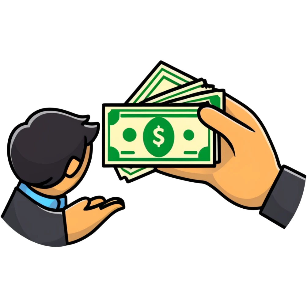 person giving money to another person emoji
