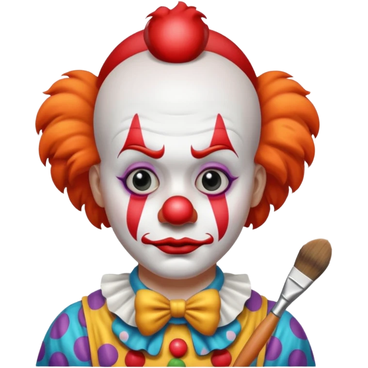 clown before make up with brush in hand emoji