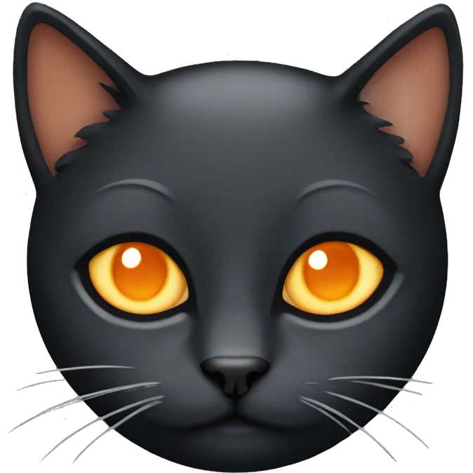 Black cat with orange above right eye emoji