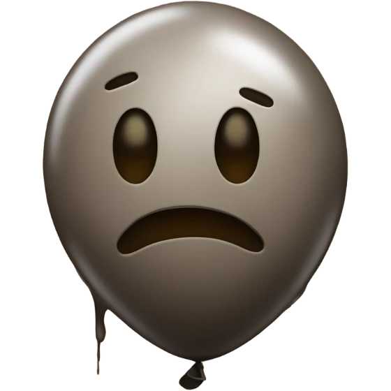 long deflated balloon with  mud all over it emoji