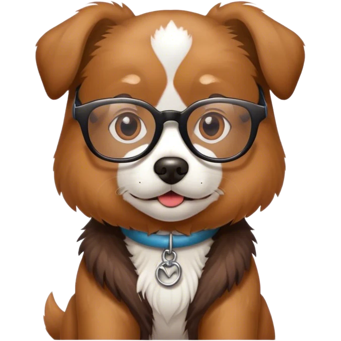 Dog wearing glasses emoji