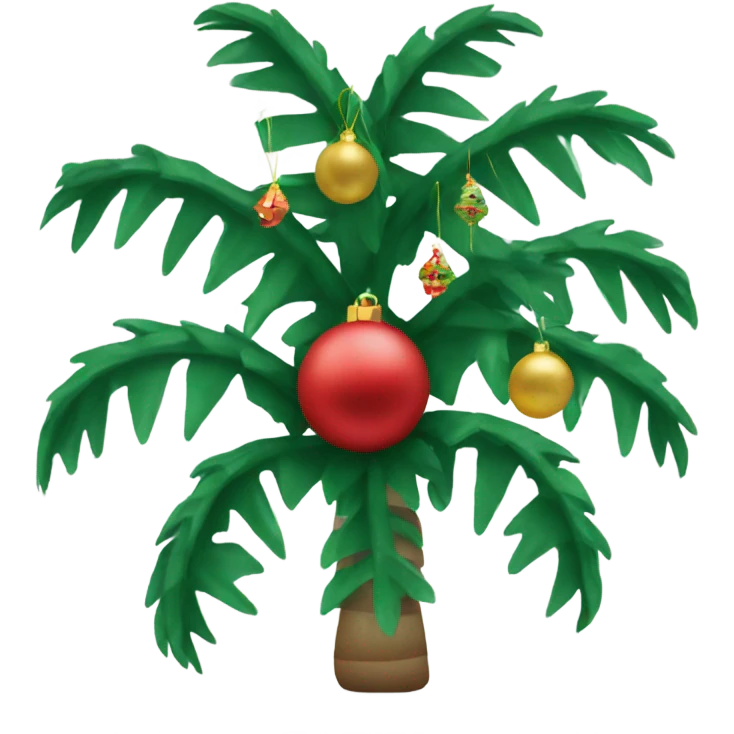 Palm with Christmas decorations emoji