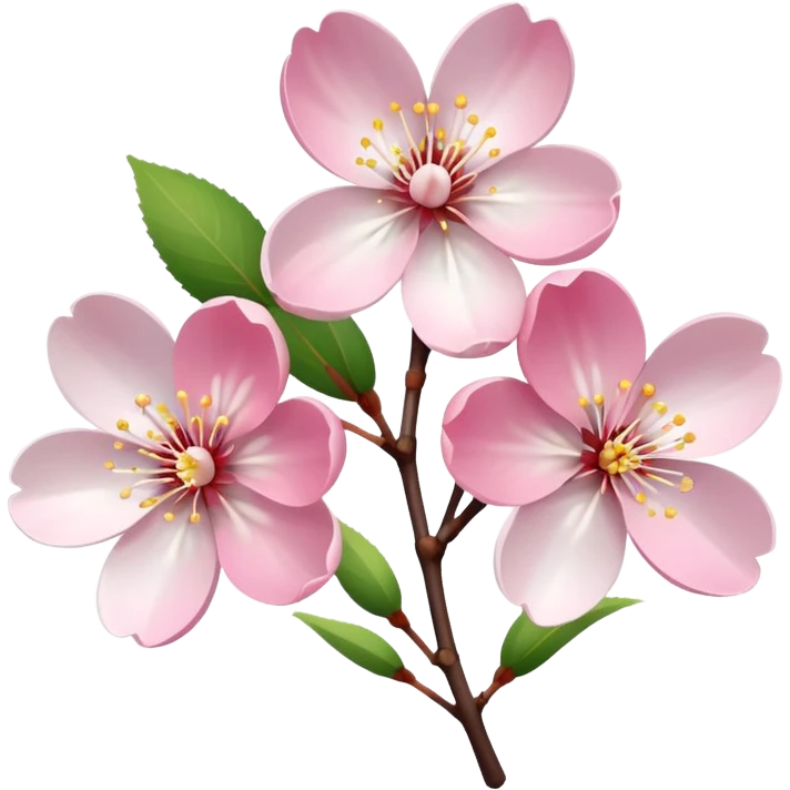 3 rosa weiße Kirschblüten emoji