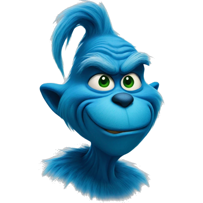 A blue grinch emoji