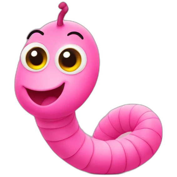 cute little pink worm emoji