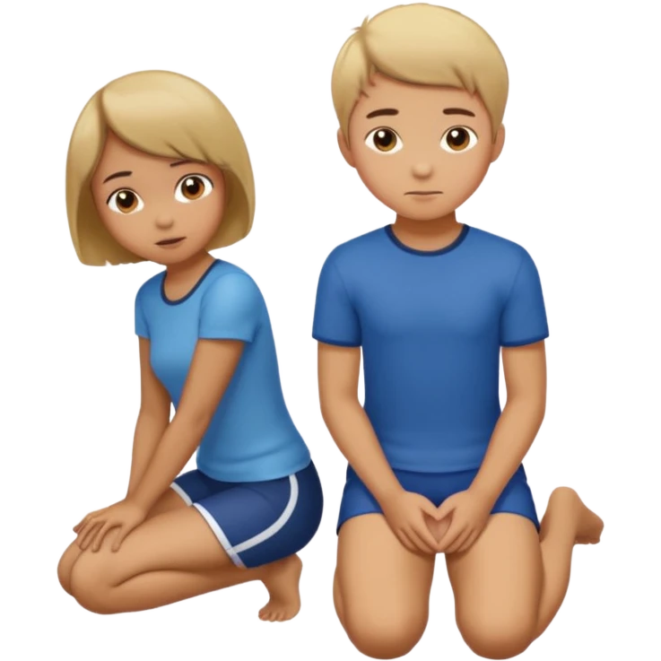 Girl on hands and knees boy on knees  emoji