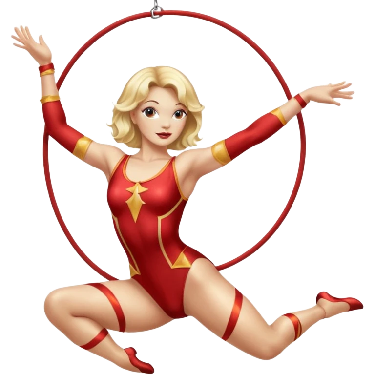 a blonde female circus performer on aerial silk emoji