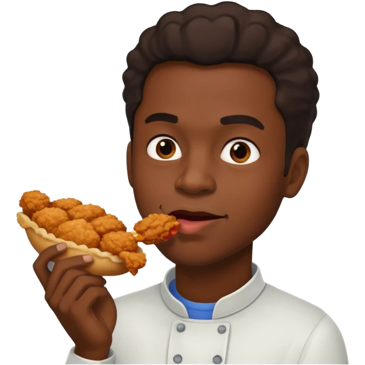 make a black man eating chicken emoji