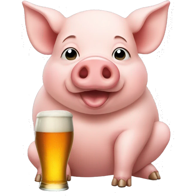 pig with a beer emoji