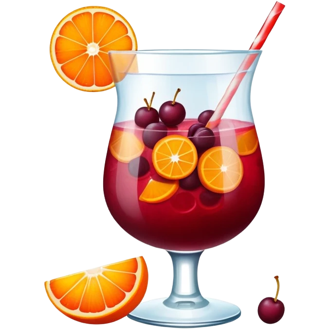 frozen sangria in a glass with fruit emoji