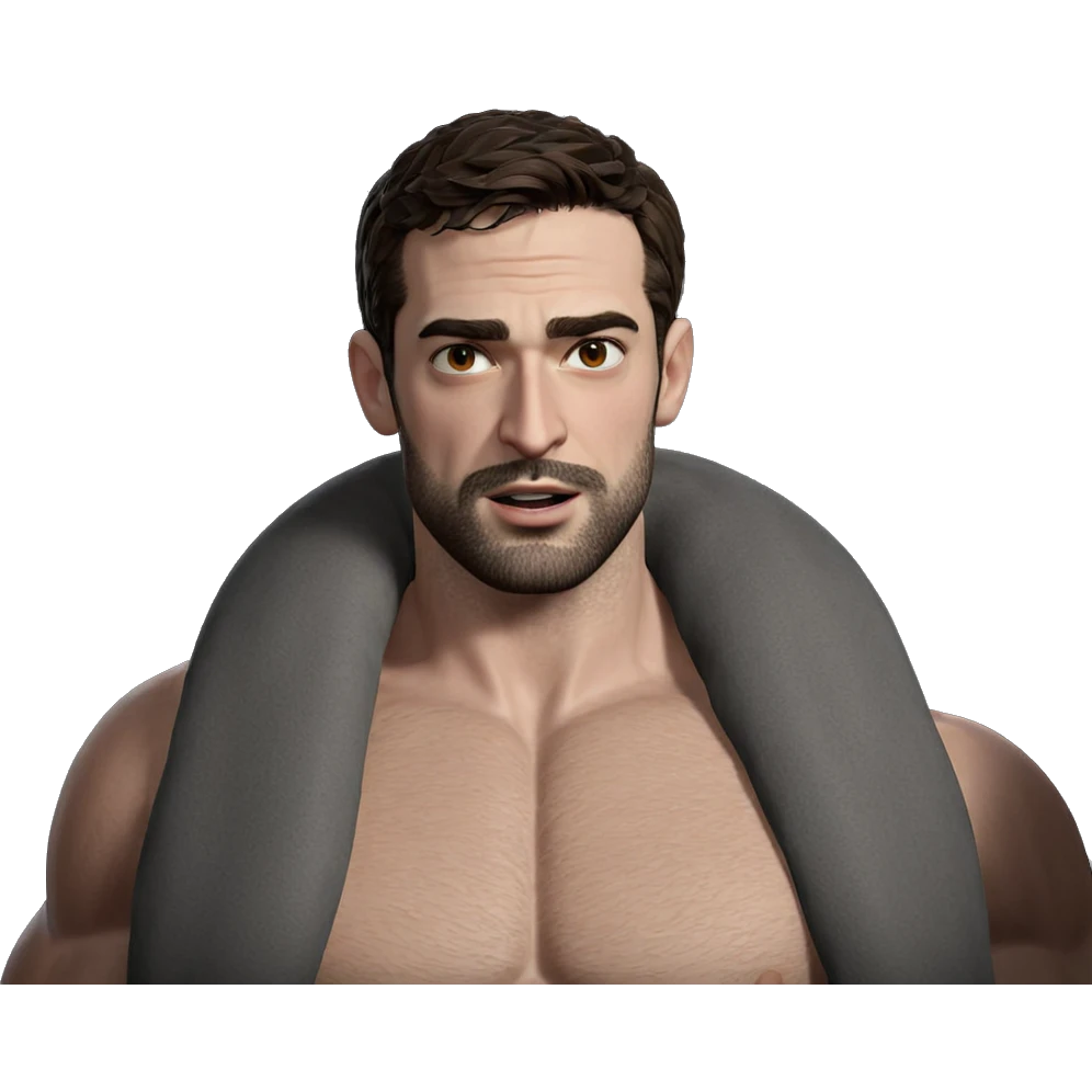 muscular man with beard emoji