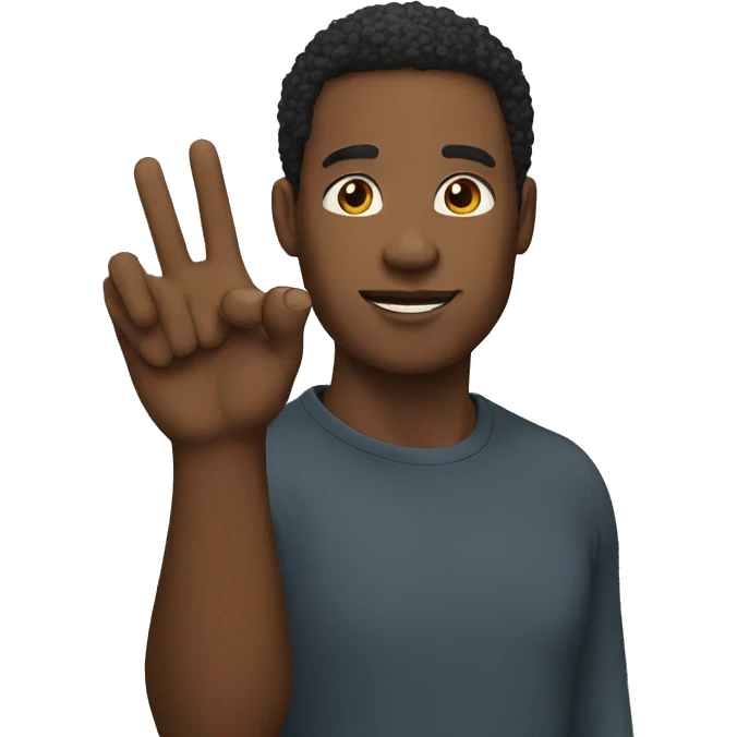 Black man hand up emoji