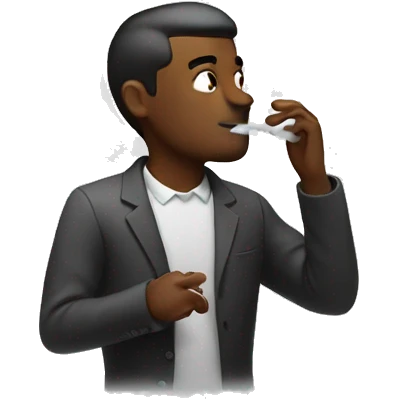 man vaping into a cloud emoji